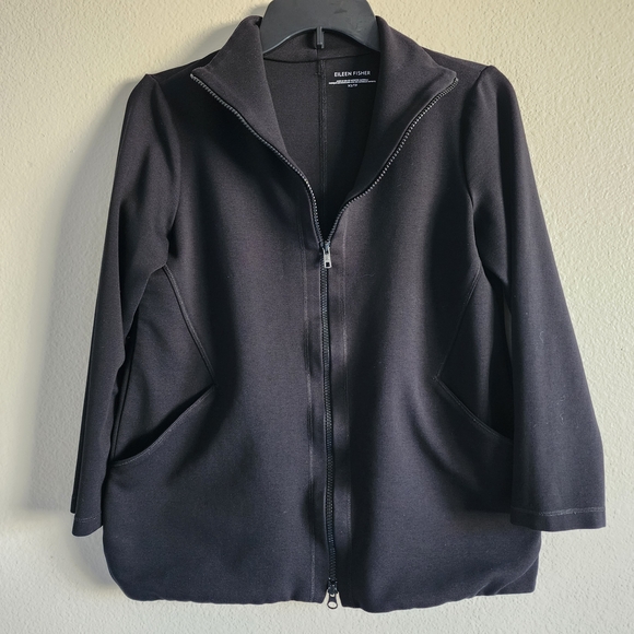 Eileen Fisher Black Utility Jacket - Picture 2 of 8